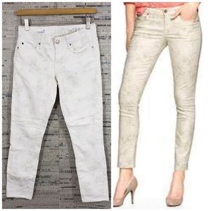 GAP Always Skinny White Floral Pants
